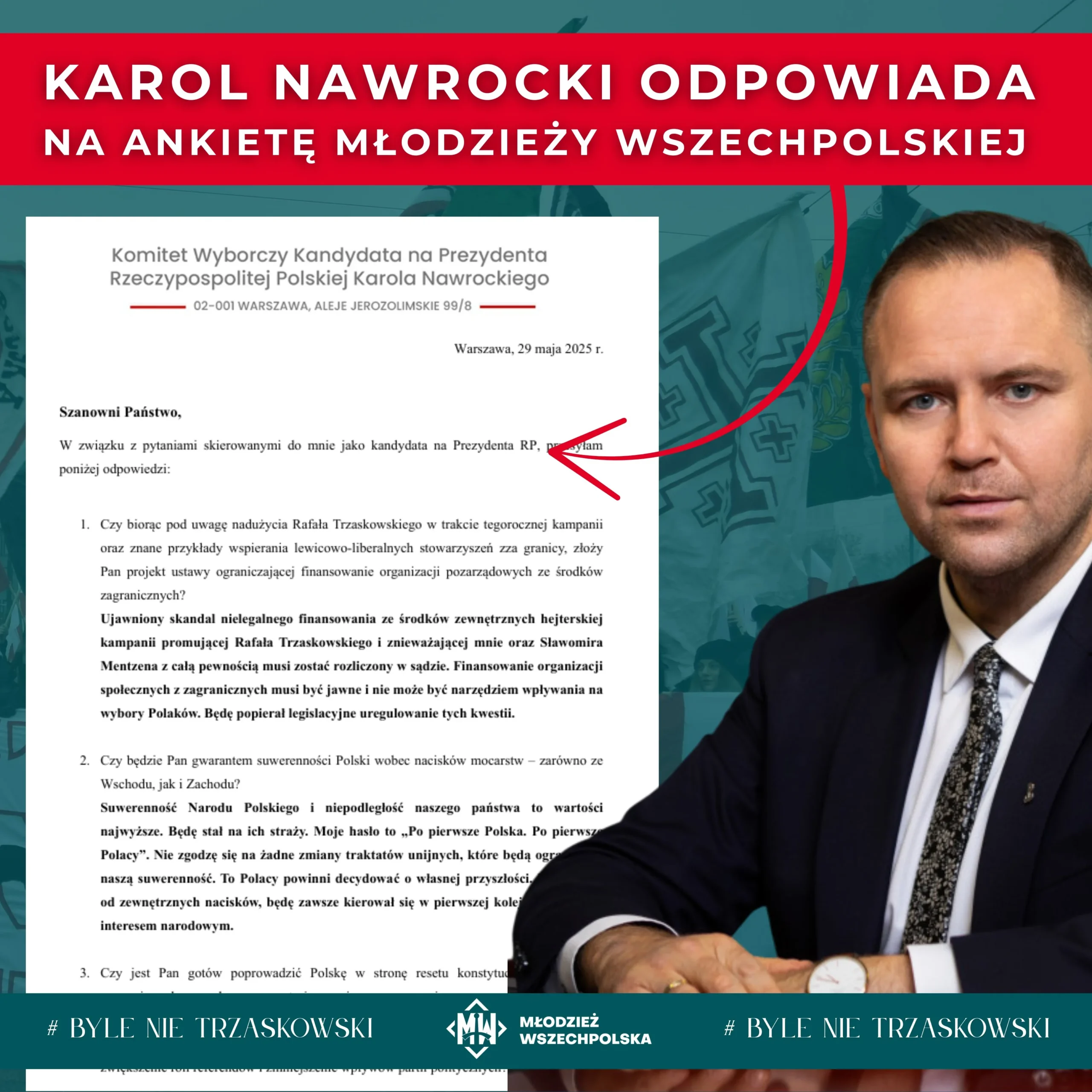 Karol Nawrocki Answers Questions from Młodzież Wszechpolska